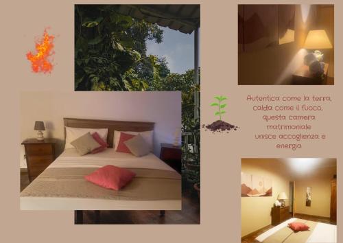 a collage of pictures of a bedroom with a bed at Vado da nonna vacation home in Portici