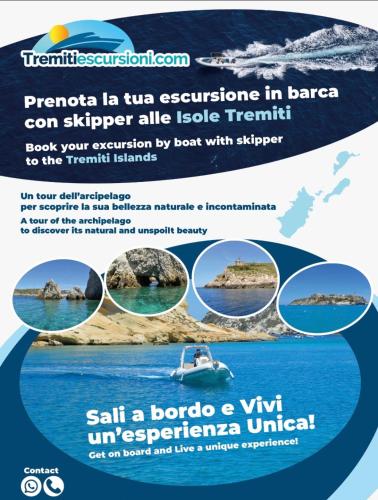 a flyer for a boat resort in the bahamas at La Nassa Rooms in San Domino