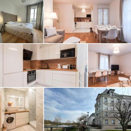 un collage de photos d'un appartement dans l'établissement Villa Saint Honore, à Serris