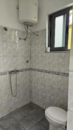 un bagno con doccia e WC di Neta apartments a Velipojë
