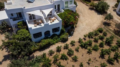 an aerial view of a house with a porch at Vino luxury suites 2 in Agia Anna Naxos