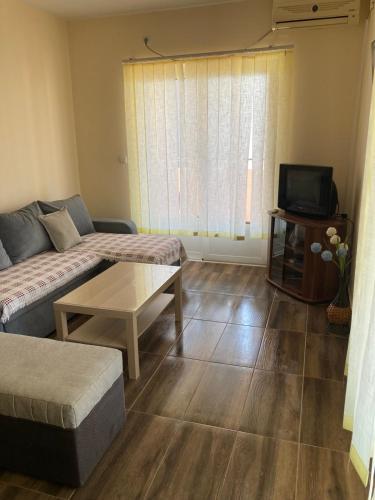 a living room with a couch and a coffee table at Apartments and Studios Anicic in Utjeha