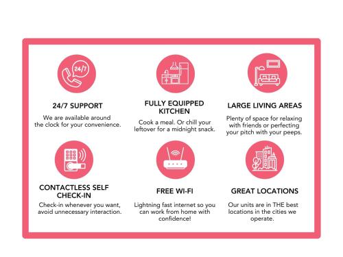 a brochure for a technology company with a diagram at Cozysuites Dream 1BR in Downtown Cincinnati in Cincinnati