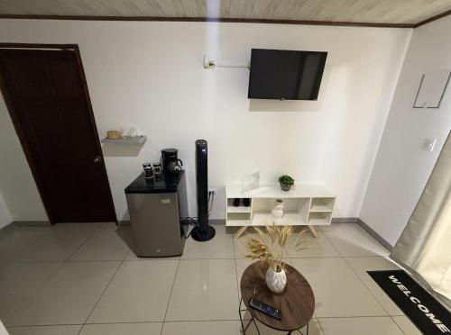 Télévision ou salle de divertissement dans l'établissement Zeus Guesthouse -Free SJO Airport Shuttle & Car Rental
