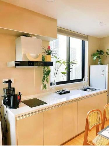 Cucina o angolo cottura di Shanghai Hills & Panorama River Suite Close to Metro Line 4