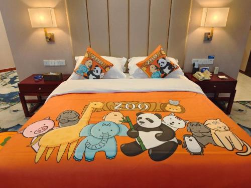 Postel nebo postele na pokoji v ubytování Inzone Garlnd Hotel Zhangqiu