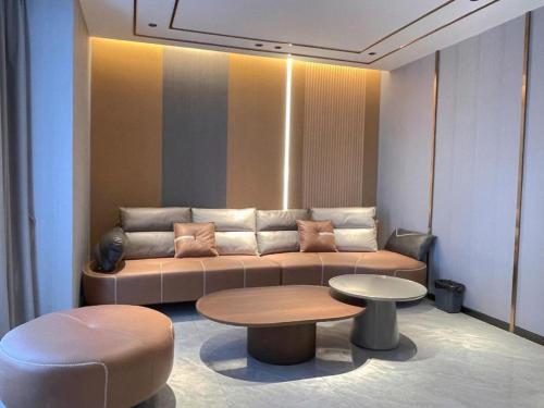 Χώρος καθιστικού στο 7 Days Inn Deyang Zhongjiang Kuishan Park