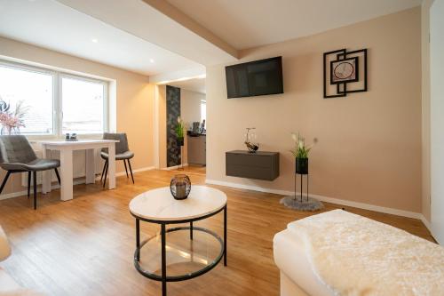 TV/trung tâm giải trí tại Ferienhaus Nißmitz No.32