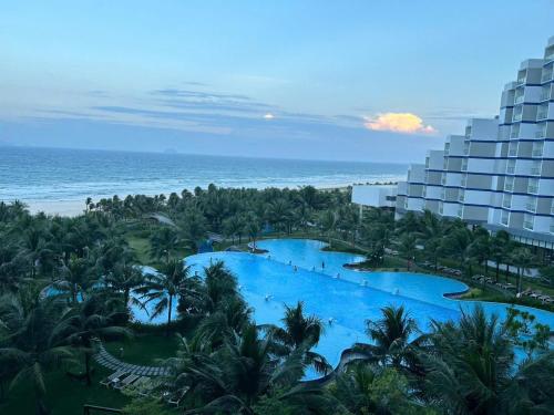 an aerial view of the resort and the ocean at Arena jakovi condotel in Cam Ranh International Airport