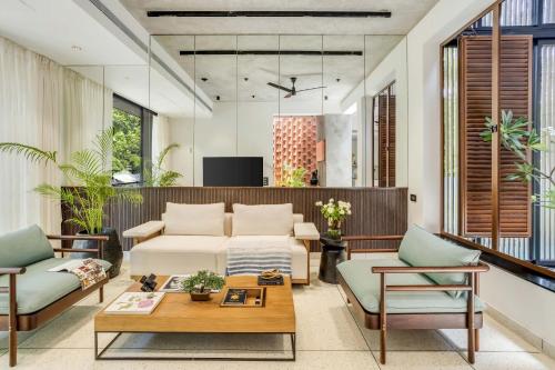 Μια τηλεόραση ή/και κέντρο ψυχαγωγίας στο Casa Caleb · Luxurious 3bhk villa in Benaulim