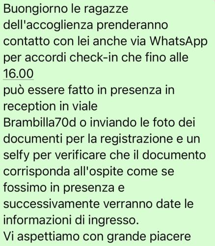 a screenshot of a cell phone with a list of commands at Mood Villa Glori in Pavia