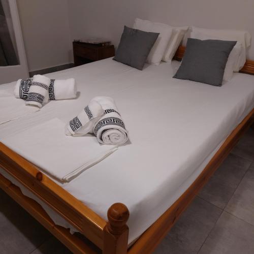 Cama o camas de una habitación en E & K Sea View Apartments Urlaub mit Ausblick Entspannung direkt am Meer