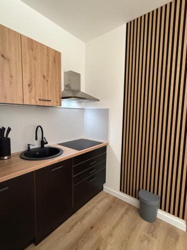 Dapur atau dapur kecil di Apartmán u Andy