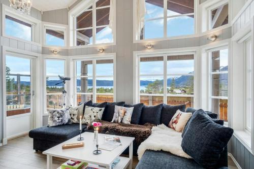 Posezení v ubytování High-Standard Cabin In Beautiful Rauland