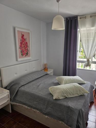 a bedroom with a bed and a window at apt granalacante in Gran Alacant