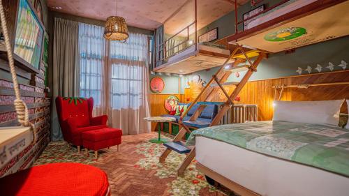 Postel nebo postele na pokoji v ubytování Die Karls Bande - Das Hotel