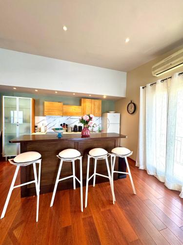 Appartement vue mer Christophe Colomb 140m2にあるキッチンまたは簡易キッチン