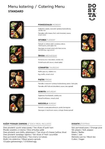 una captura de pantalla de un menú para un menú de catering en Mountain Shelter Apartments, en Zakopane