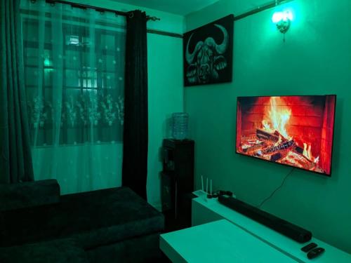 TV a/nebo společenská místnost v ubytování NYATI 1bdrm Apartment Donholm