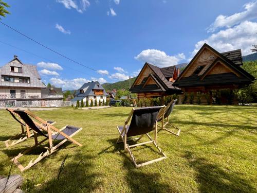 Zahrada ubytování Baran, domek z widokiem na Giewont