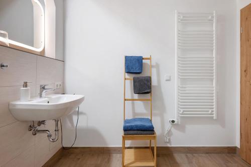 Ένα μπάνιο στο Ferienwohnung Junge 2