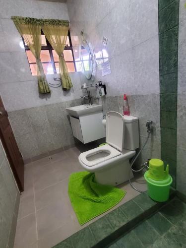 a bathroom with a toilet and a sink at Edaala Comfort - B&B in Nairobi