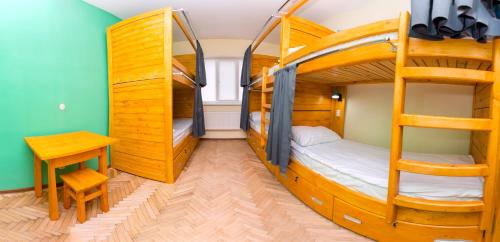 Un pat suprapus sau paturi suprapuse la Dream Hostel Carpathians Rakhiv