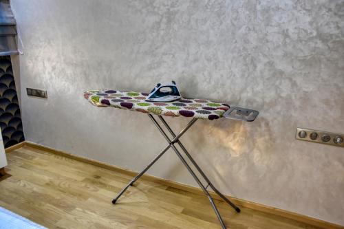 a table with a cloth on it in a room at La Villa Del Mar in Agadir