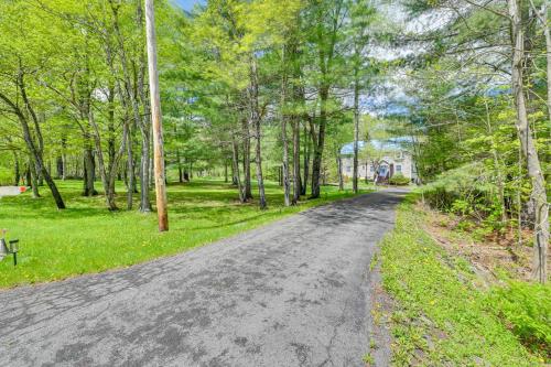 an empty road in a park with trees at 1 Mi to Hunter Mtn Cozy Unit on 6-Acre Property! in Hunter