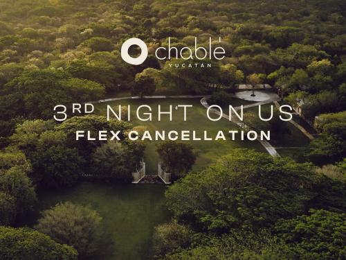 a sign that reads night on us flex campership at Chablé Yucatan in Chocholá