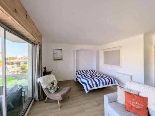 Studio 4 personnes - vue sur port du Pouliguen - Parking privé, linge fourni