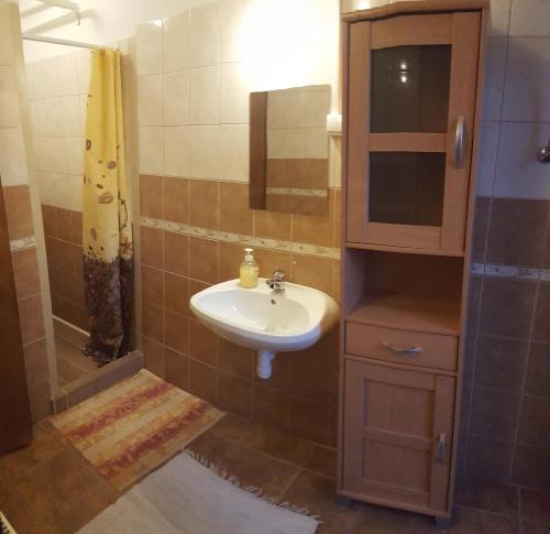 Kúpeľňa v ubytovaní Hársfavirág Vendégház
