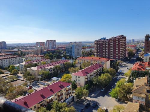 an aerial view of a city with tall buildings at sumqayit gunluk ev in Sumqayyt