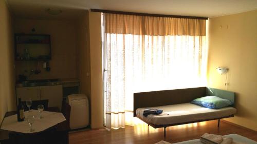 a living room with a couch and a window at B&B Pansion Zlatko in Metajna