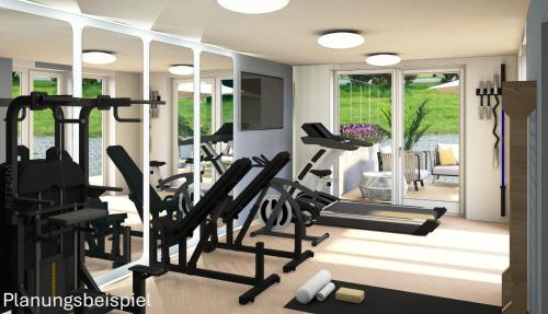 Das Fitnesscenter und/oder die Fitnesseinrichtungen in der Unterkunft Alte Schule Westerhever Wasserkoog