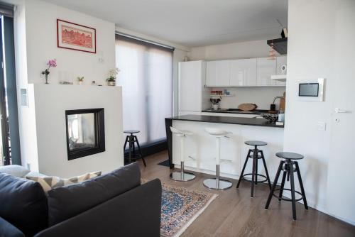 Kuchyň nebo kuchyňský kout v ubytování Penthouse with terrace Cavour 26