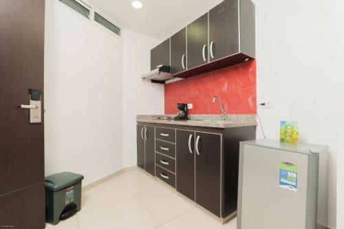 Kuchyň nebo kuchyňský kout v ubytování Hotel El Alba