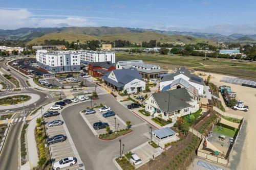 an aerial view of a town with a parking lot at Residence Inn by Marriott San Luis Obispo in San Luis Obispo
