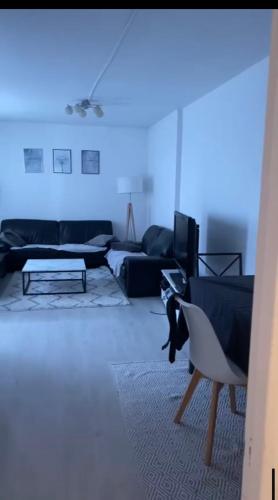 un salon avec un canapé et une table dans l'établissement Bel appartement à Paris, à Paris
