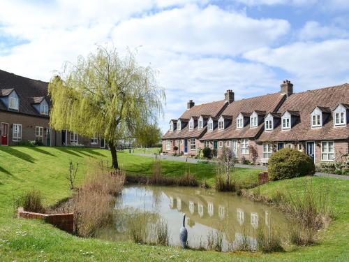 a village with a pond in front of houses at High Tide in Osborne