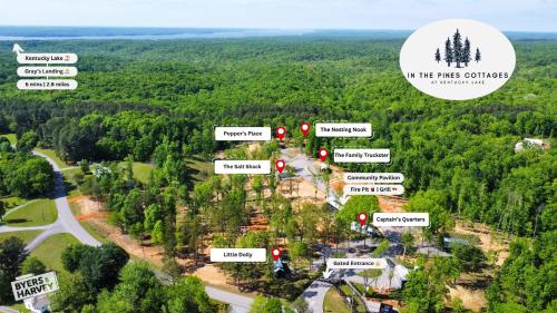 an aerial view of a park with trees at Little Dolly (In The Pines at KY Lake) 105 Pine Grove Lane, Dover, TN 37058 in Dover