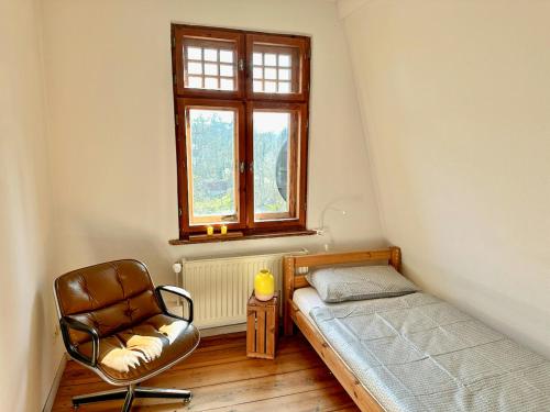 Katil atau katil-katil dalam bilik di Charming Villa With A View Of Schermützelsee