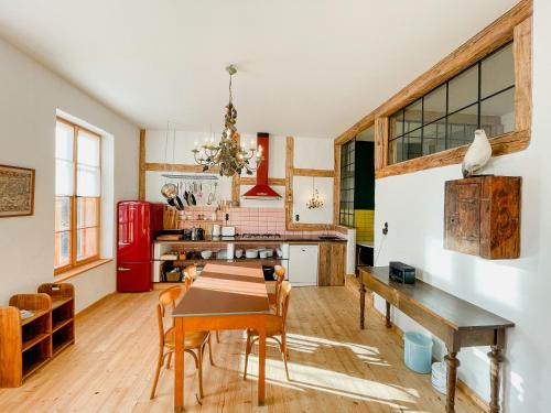 Kuchyň nebo kuchyňský kout v ubytování Cosy Oasis On Rügen