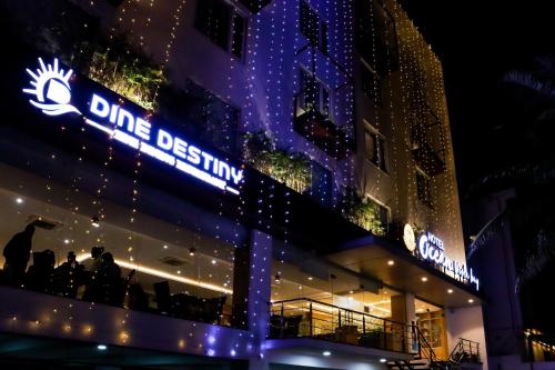 a building with a sign on the side of it at HOTEL OCEAN VISTA BAY in Visakhapatnam