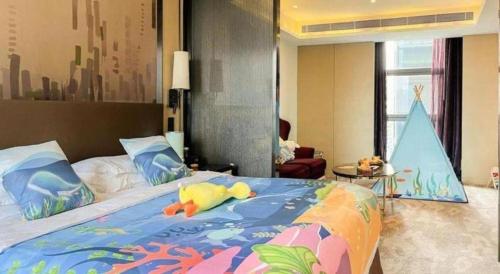 Postel nebo postele na pokoji v ubytování Shijiazhuang Ximeijin Continental Hotel