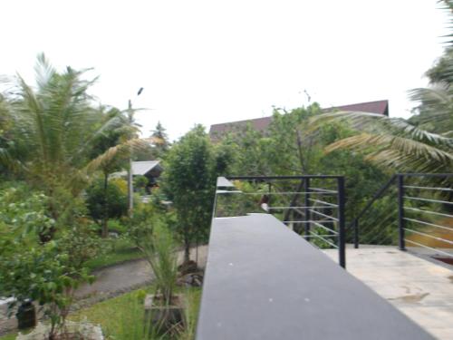 a walkway in a garden with trees and plants at Steps Garden Resort in Negombo