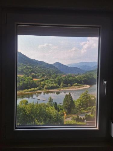 a view of a river from a window at Drina Vista in Milatovići