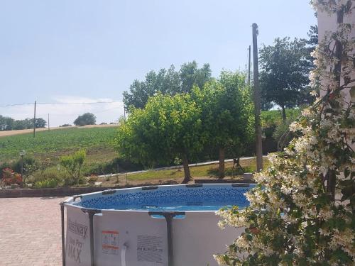 a refrigerator sitting on a sidewalk next to a tree at B&B Straccialena 