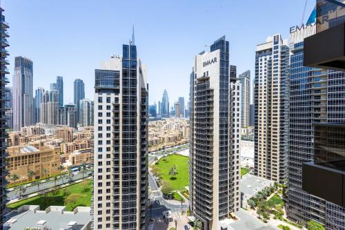Ein allgemeiner Blick auf Dubai oder ein Stadtblick von der Ferienwohnung aus