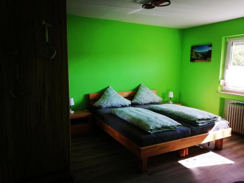 Katil atau katil-katil dalam bilik di Ferienwohnung Villingen